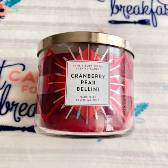 Bath & Body Works Other - 🍐 BBW 3 Wick Cranberry Pear Bellini Candle 🍐